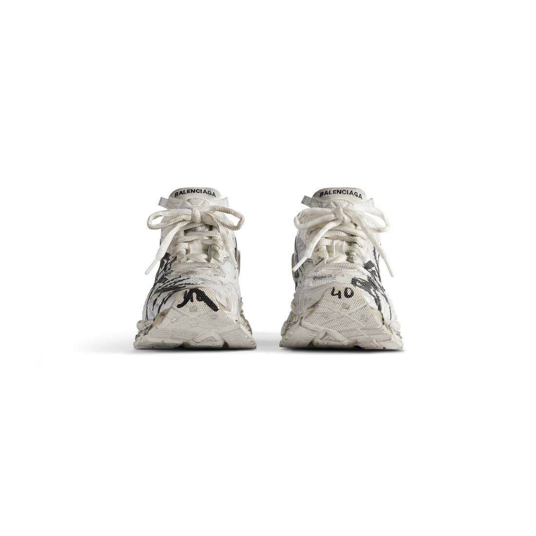 Men’s Runner Graffiti Sneaker in White - Image 3